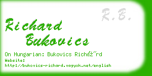 richard bukovics business card